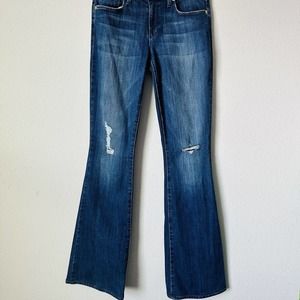 Genetic Leaf Distressed Ripped Flare Jeans Sz 27